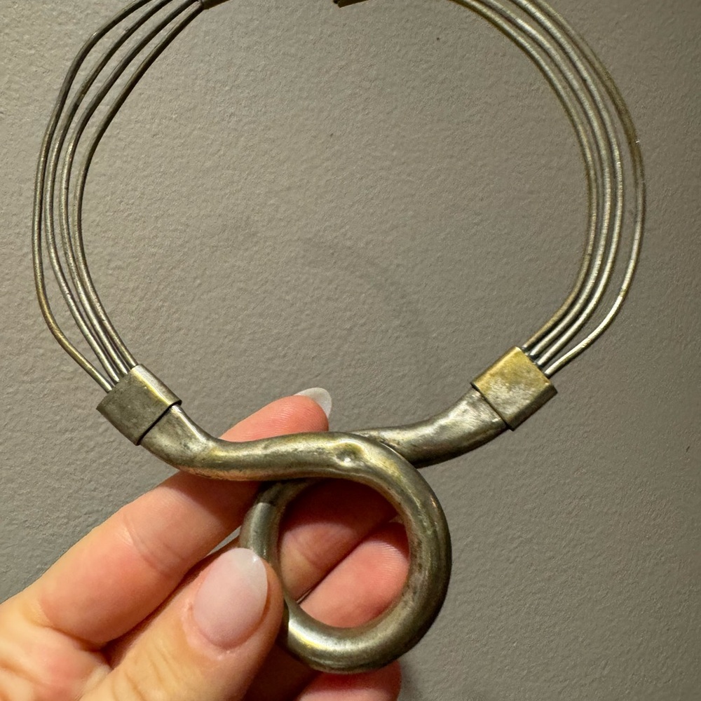 Stunning (Possibly Silver) Unique Collar Necklace - image 7